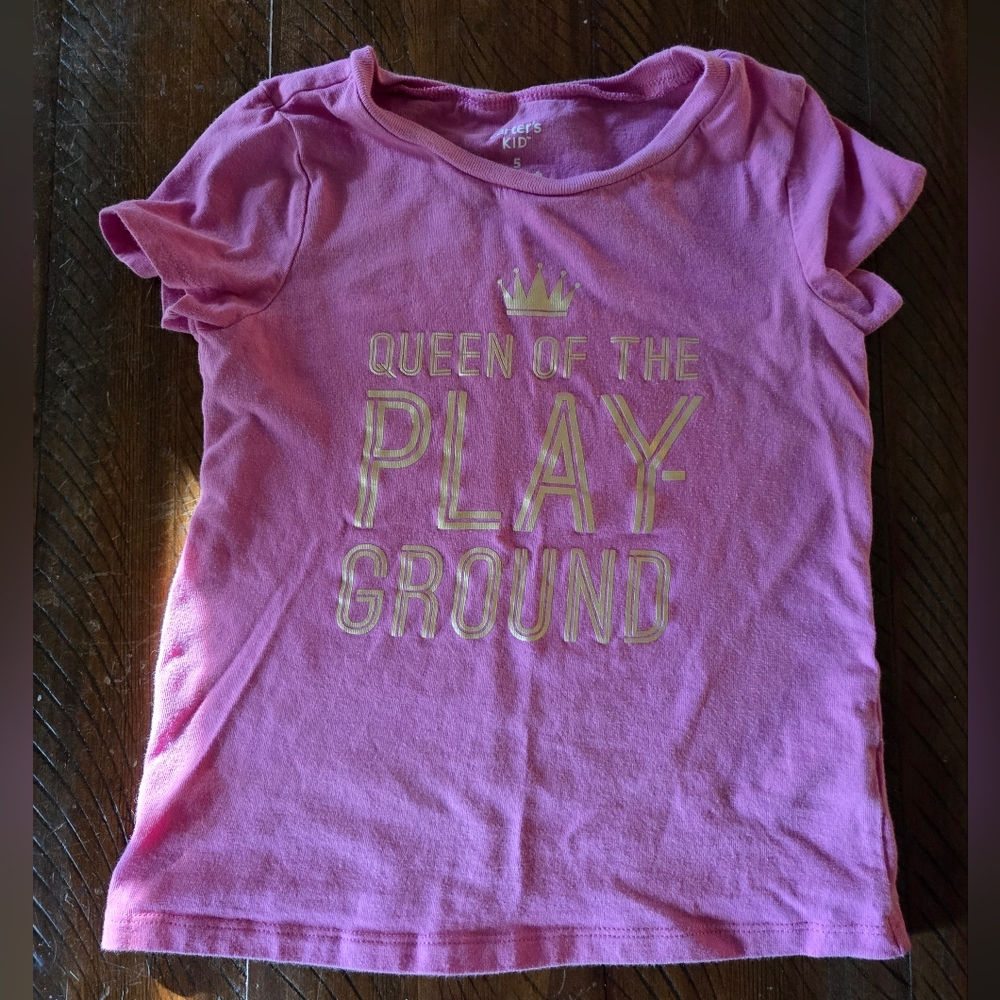 🎉5/$10 Carter's Pink Short Sleeve 'Queen of the Playground' Tee 5